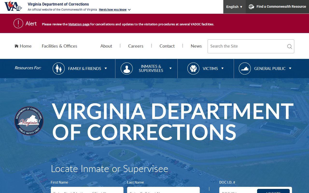 Shenandoah County state custody record search through VADOC