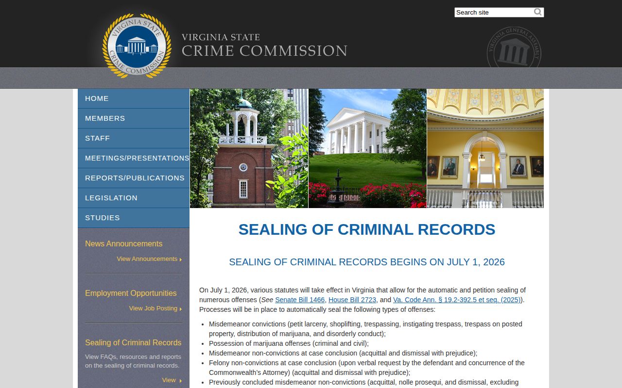 Shenandoah County booking-record sealing resources from Virginia